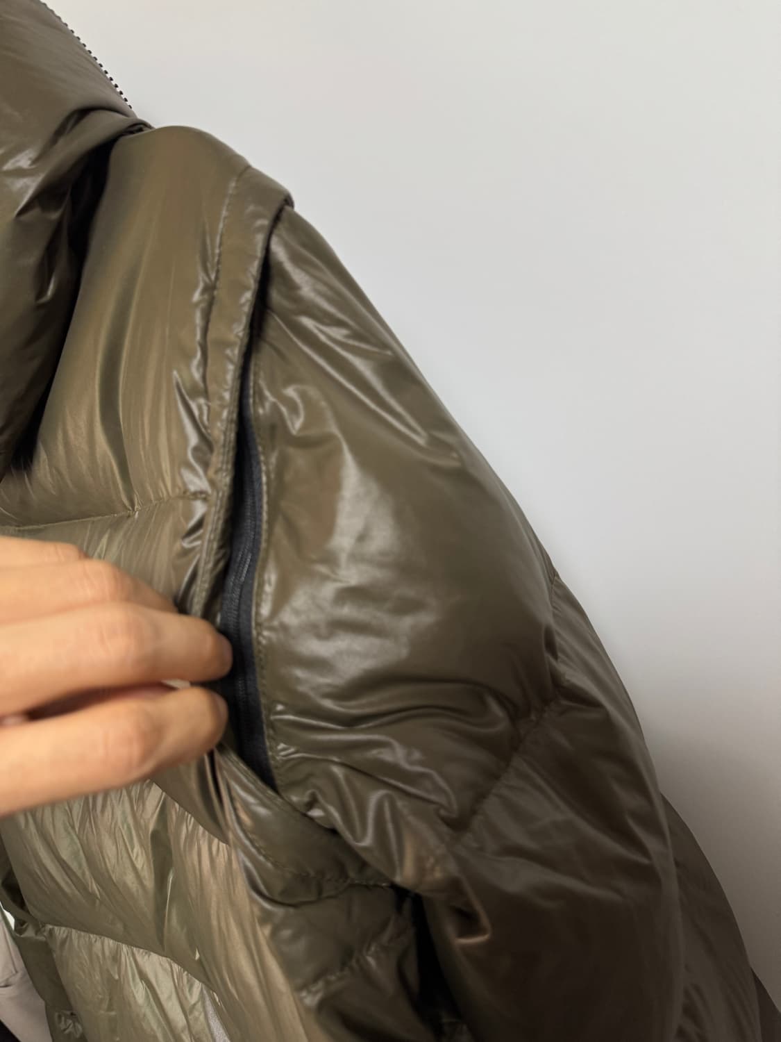 일본 BEAMS HEART 패딩 L 카키 상품이미지7