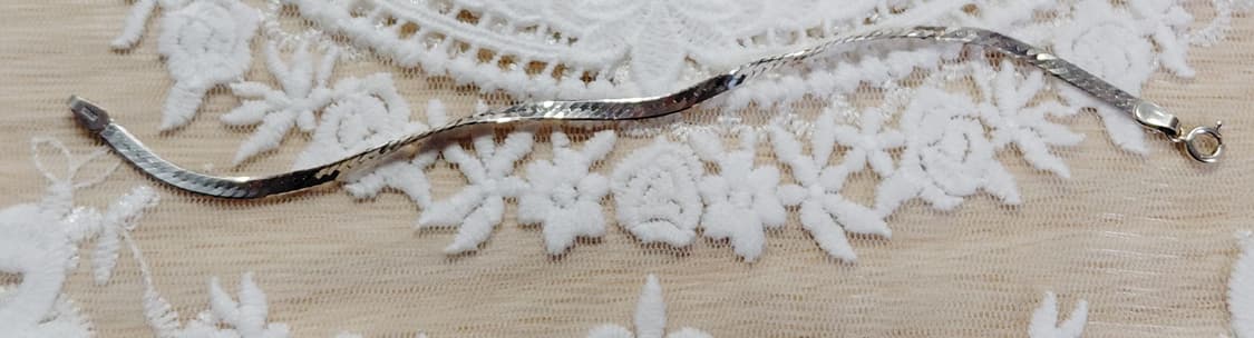 vintage)빈티지 이태리 실버925 헤링본 팔찌/은팔찌/뱀줄팔찌 상품이미지3