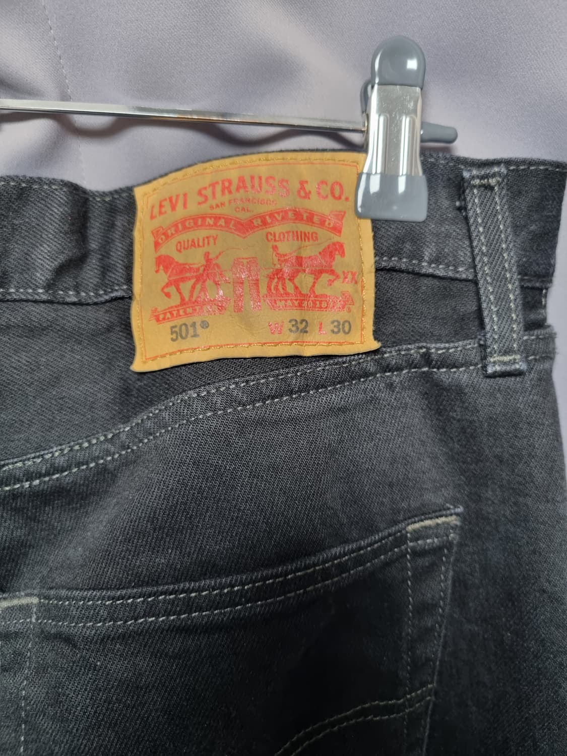 리바이스 501 블랙진 흑청 32x30 판매 상품이미지3