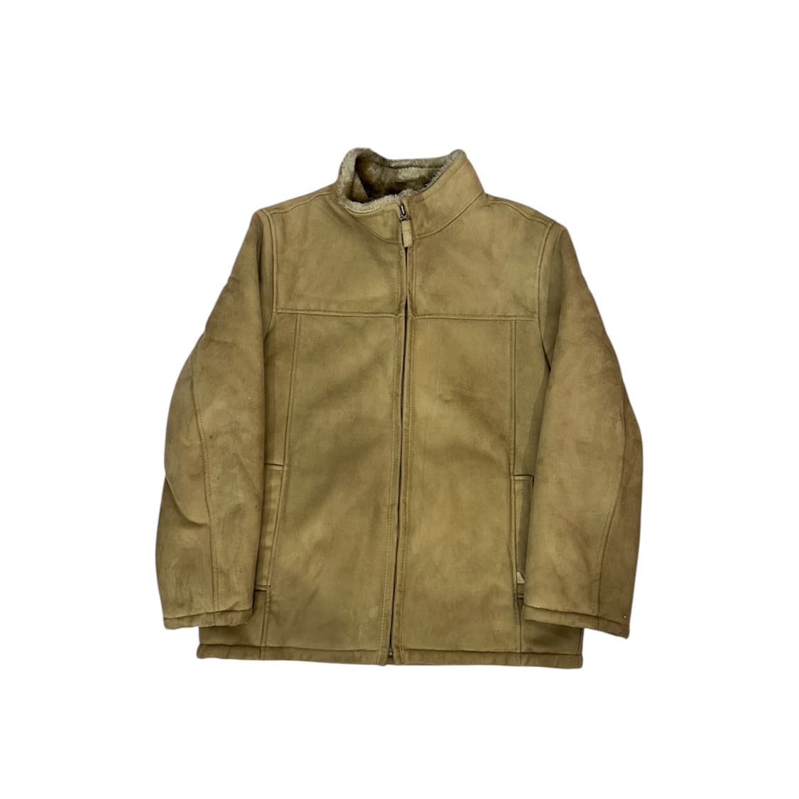 90s 빈티지 베이지 스웨이드 기모 바시티 자켓 M 상품이미지4