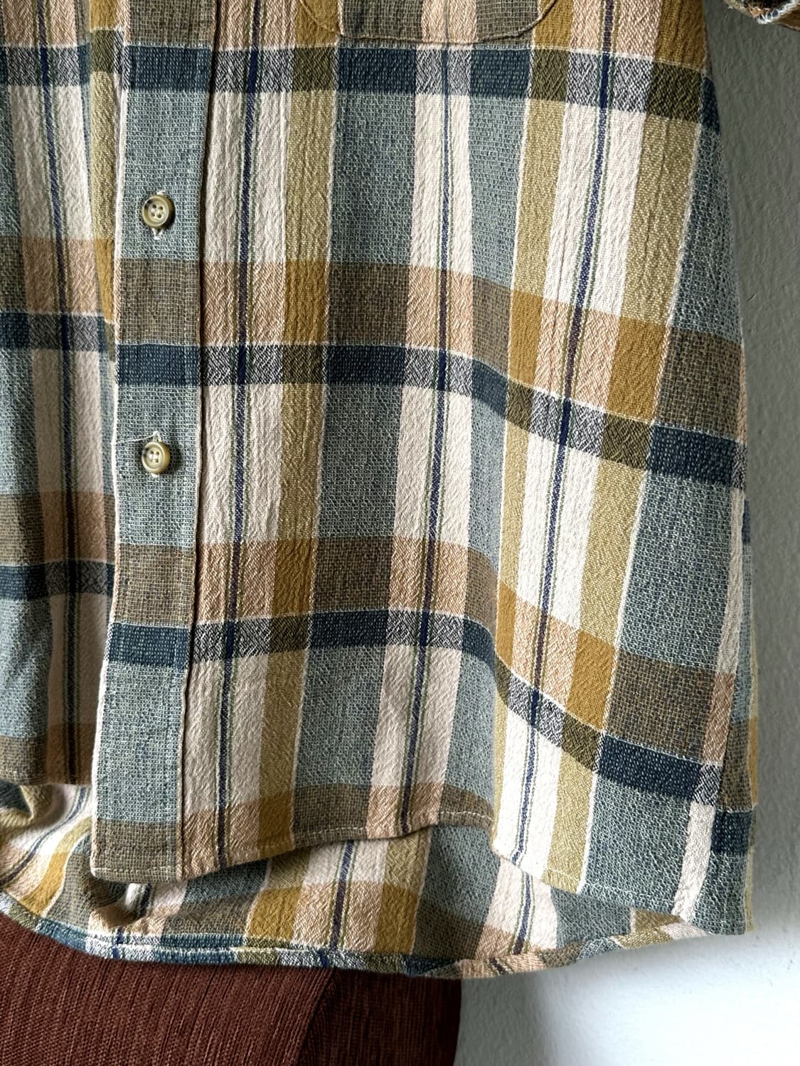 Natural cotton woven fabric H/S shirt 상품이미지9