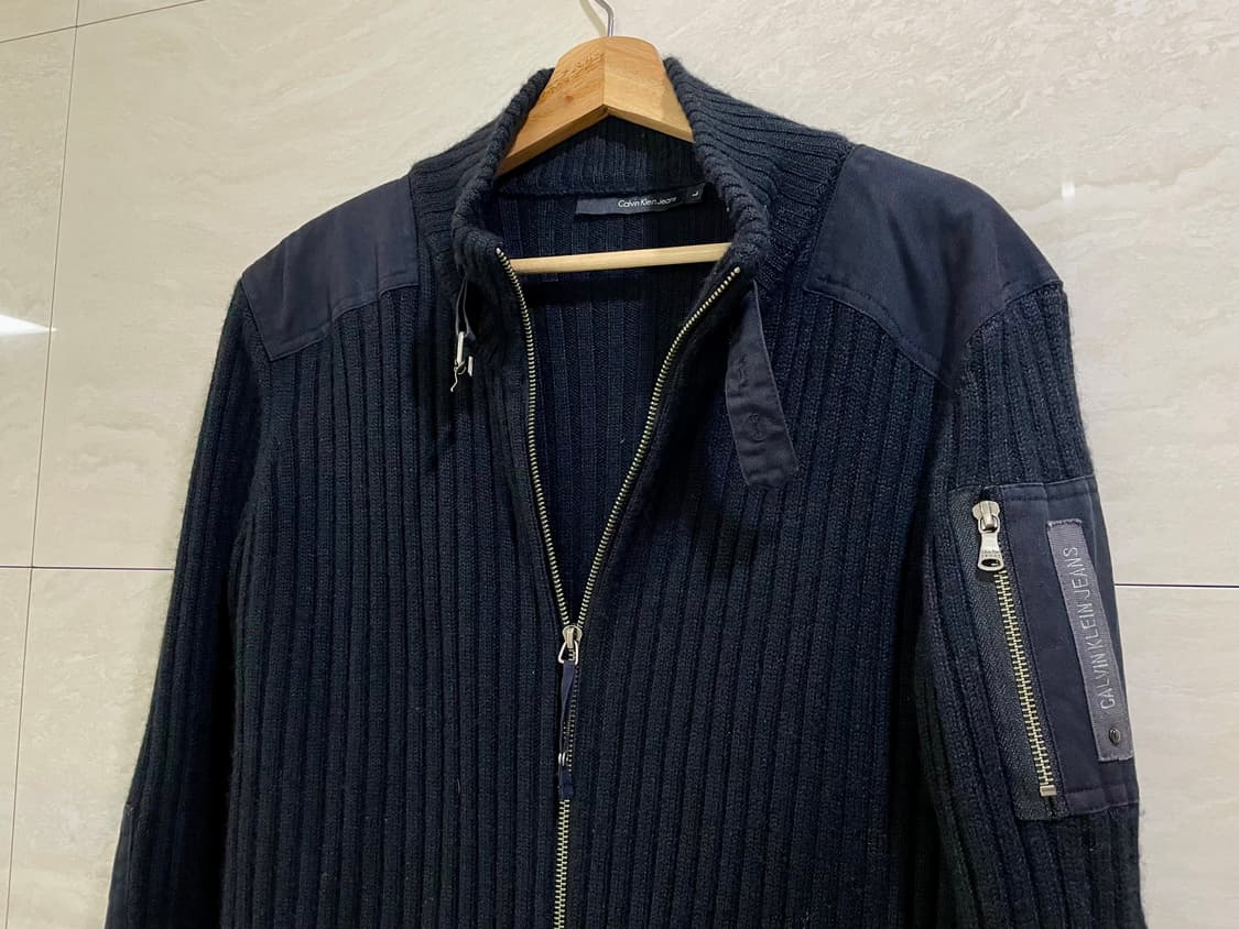 CK / 레트로 니트 집업, 남성 자켓 / L 상품이미지3