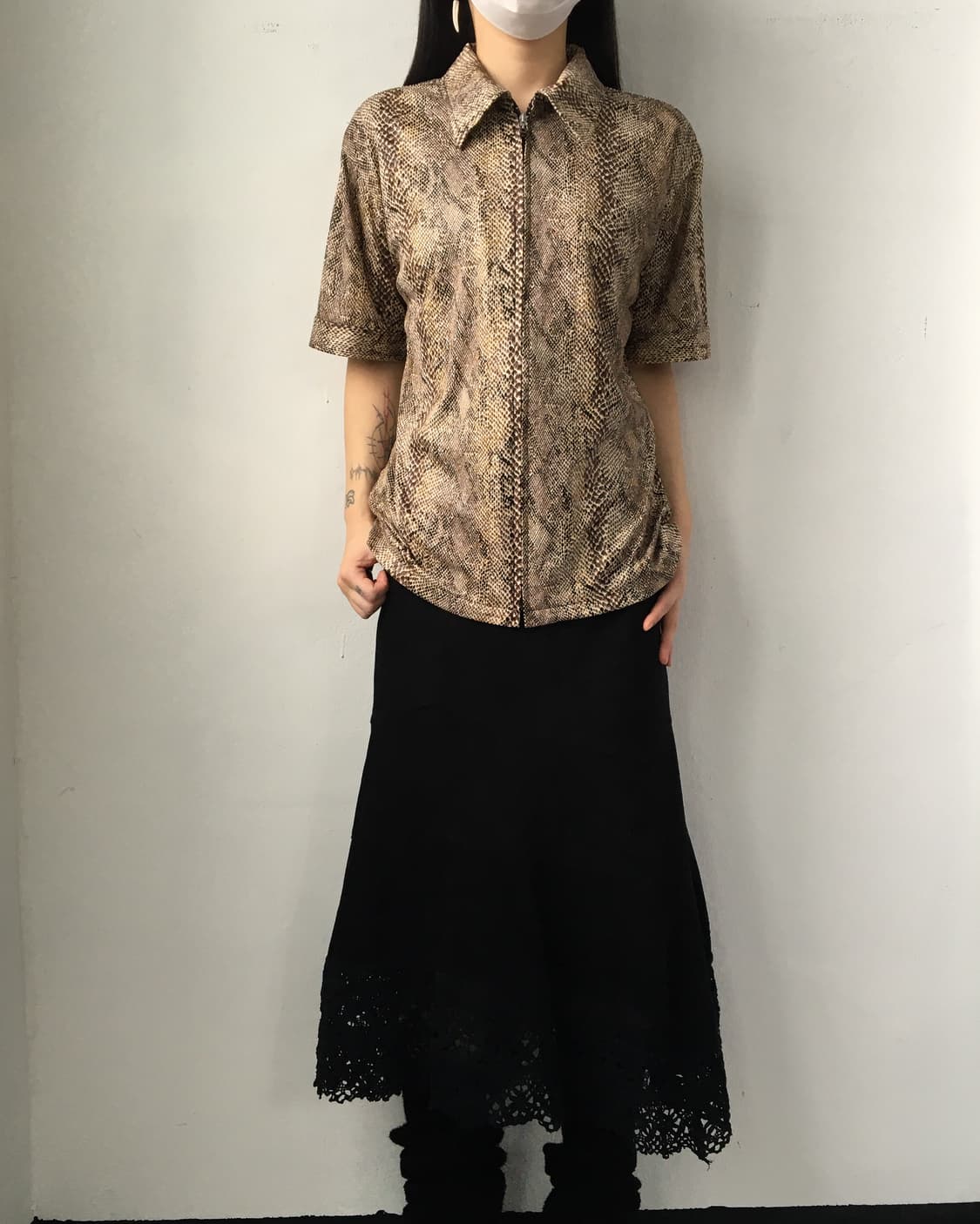 Python pattern shirt zip up 상품이미지5