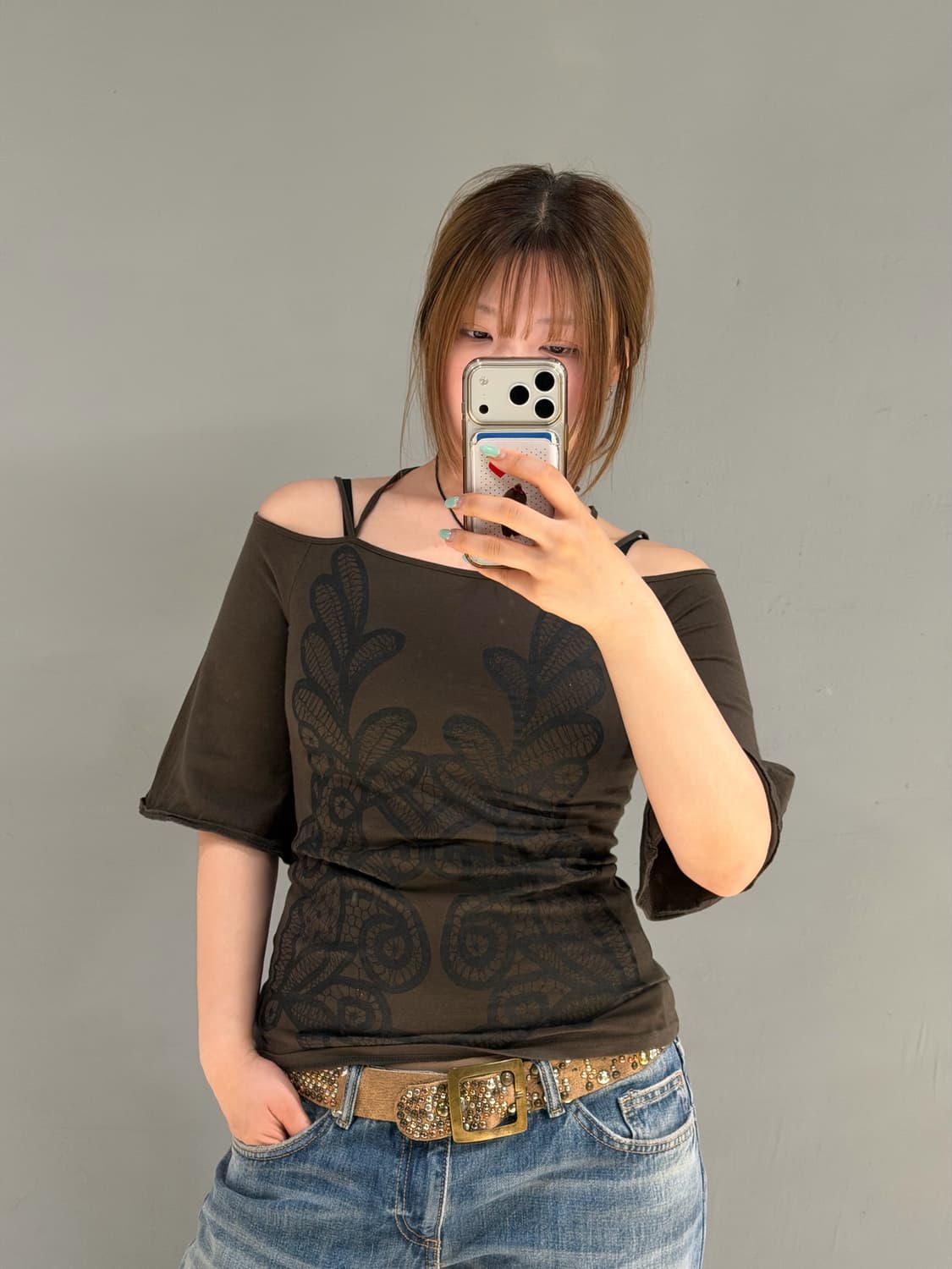 printing detail halter&off shoulder top 상품이미지2