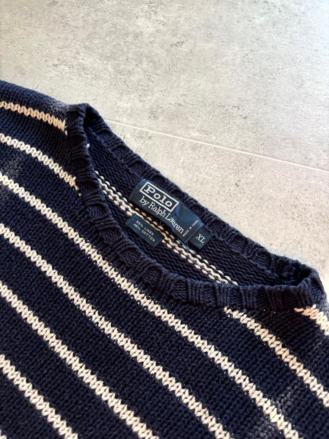 90's 폴로 랄프로렌 스트라이프 니트 스웨터 XL(105) 상품이미지5