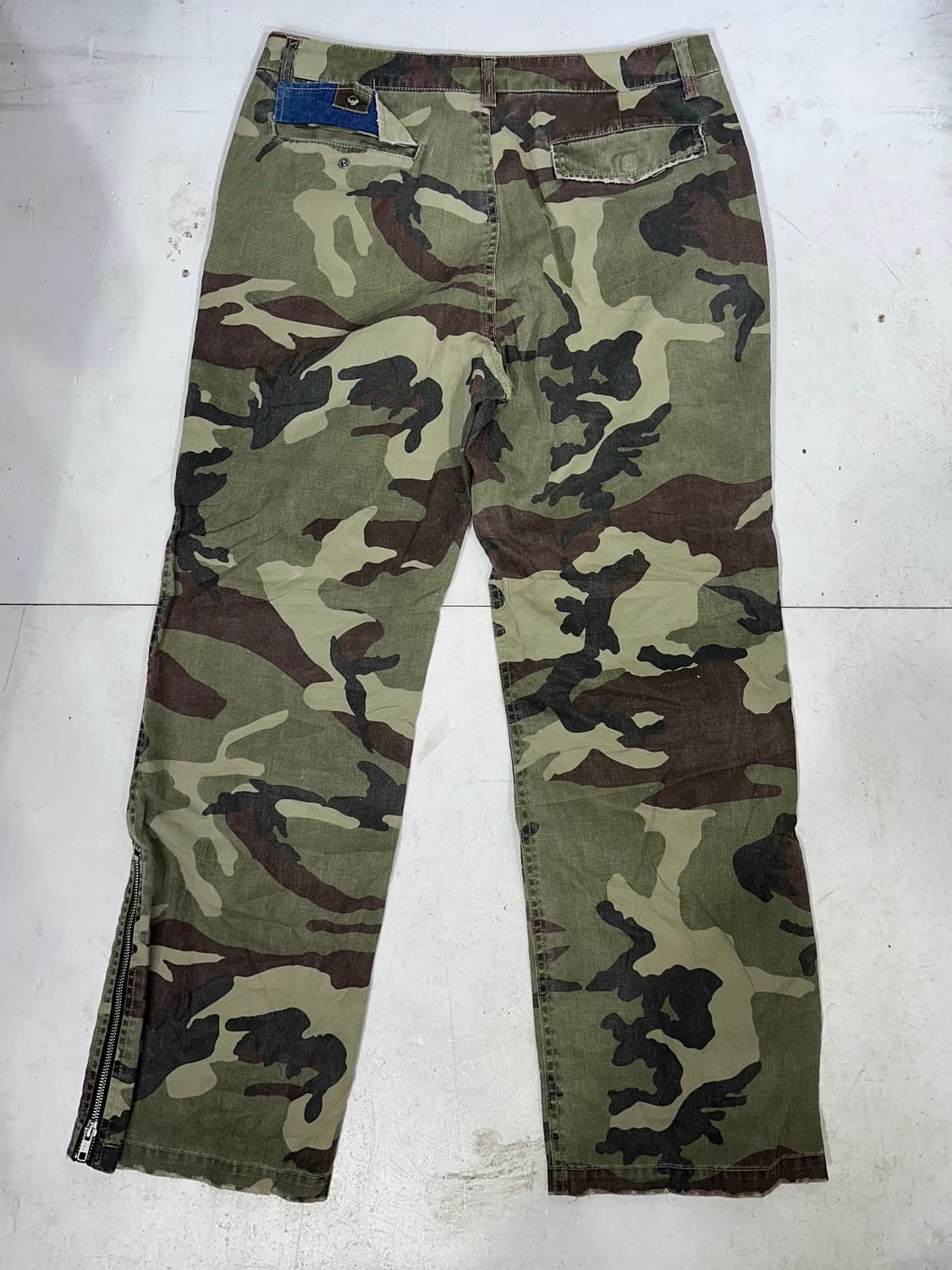 일본 빈티지 Blue Harvest 와이드 밀리터리 카모 더블니 팬츠 상품이미지5