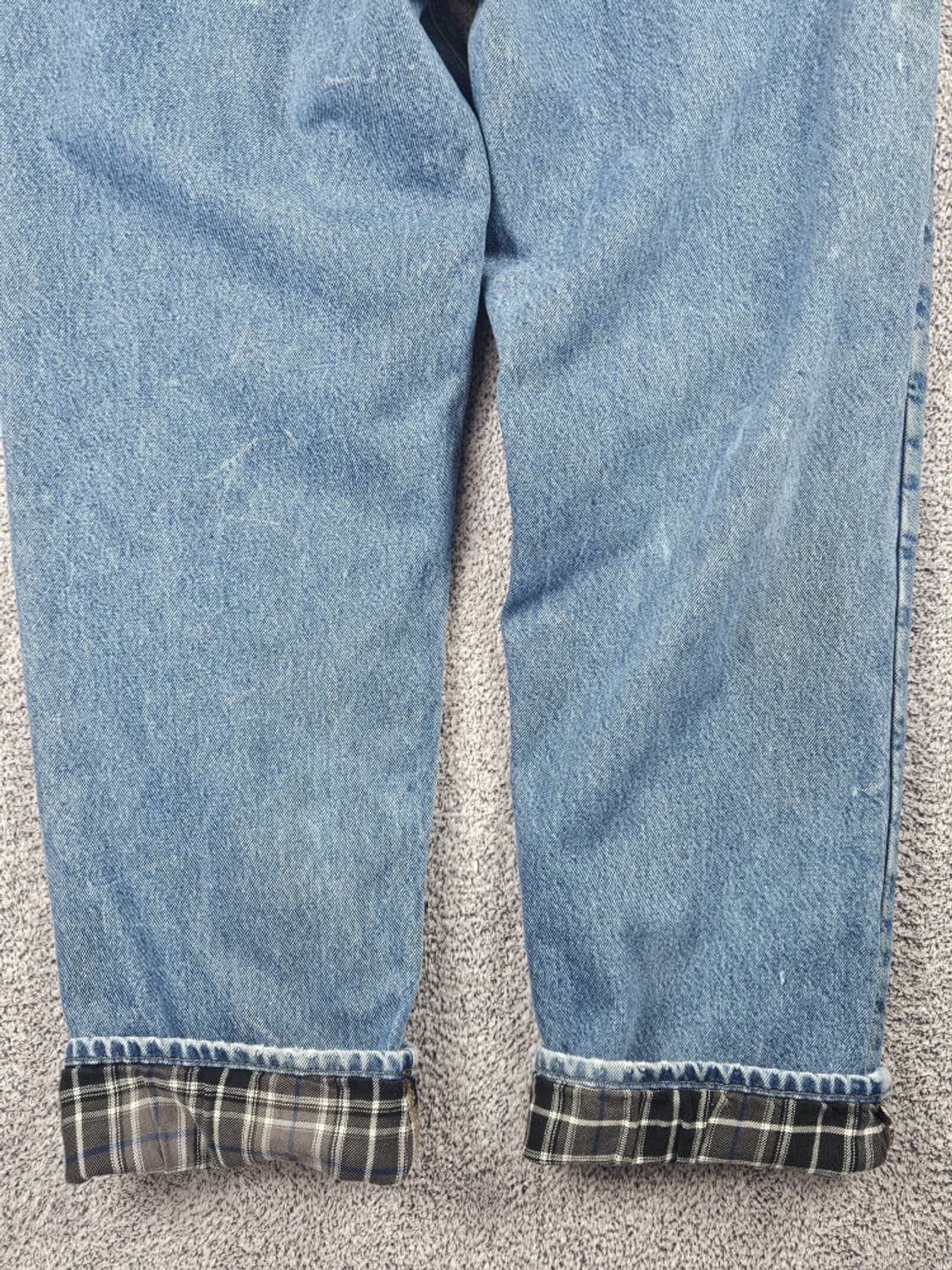 칼하트 헤비 플란넬 체크 데님 워크 팬츠 (36 X 32) / 10049 상품이미지10