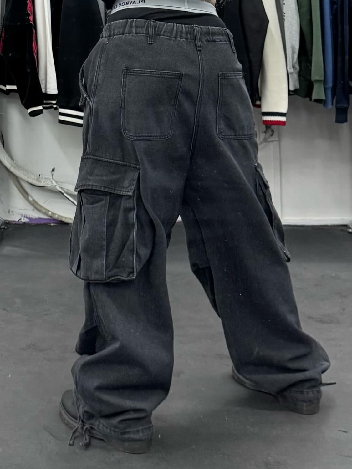 VTG 와이드 데님 카고팬츠 상품이미지5