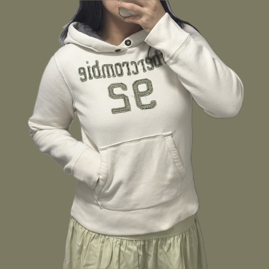 대대장) 아베크롬비 말차🌱로고 슬림핏 후드티 상품이미지2