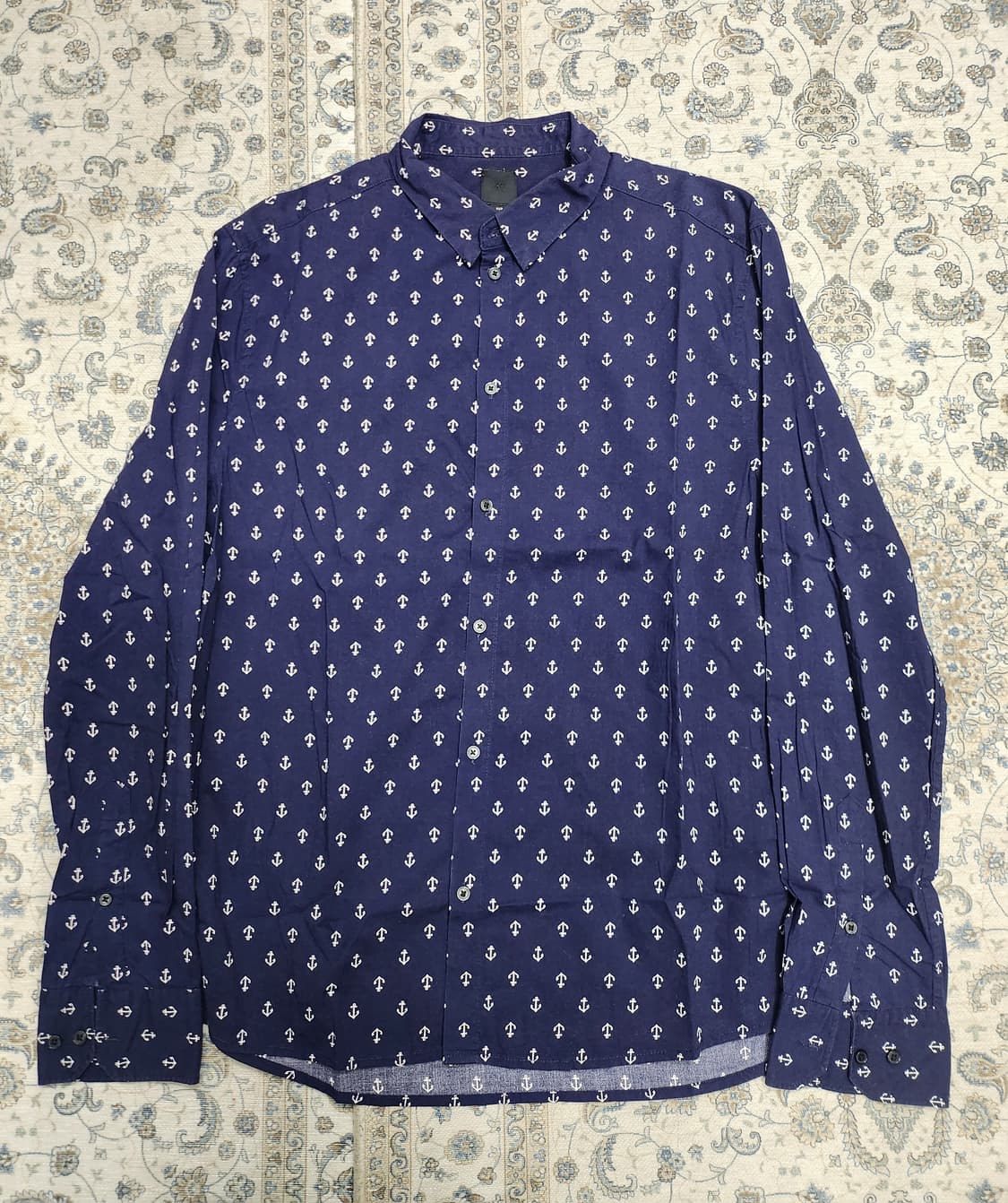 H&M 닻 패턴 네이비 셔츠 L 상품이미지1