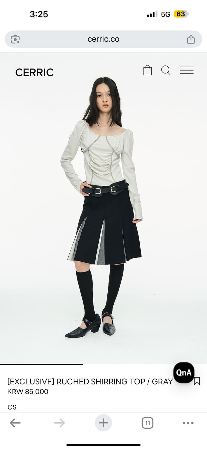 세릭 [EXCLUSIVE] CHED SHIRRING TOP / GRAY  상품이미지4