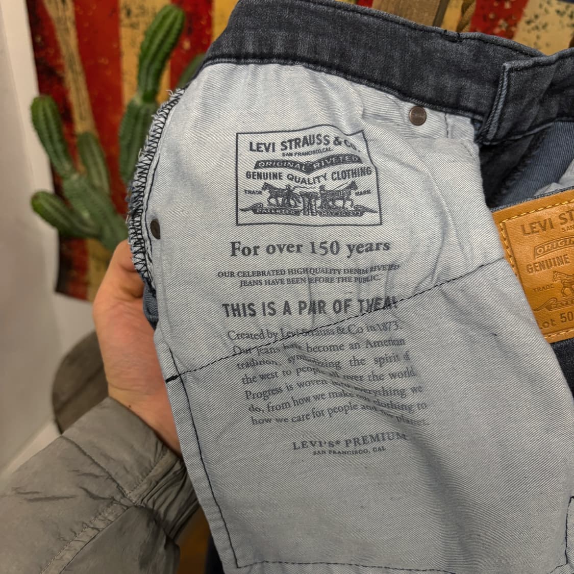  현행 리바이스 505 레더탭 유드즈페이드 블루블랙 데님팬츠 N392 상품이미지9