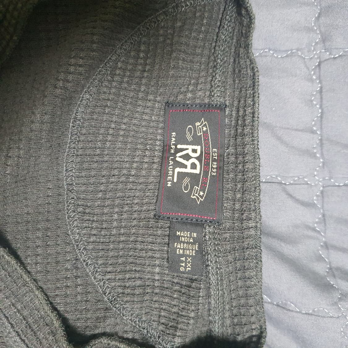 더블알엘 워싱 블랙 헨리넥 판매합니다. 상품이미지6