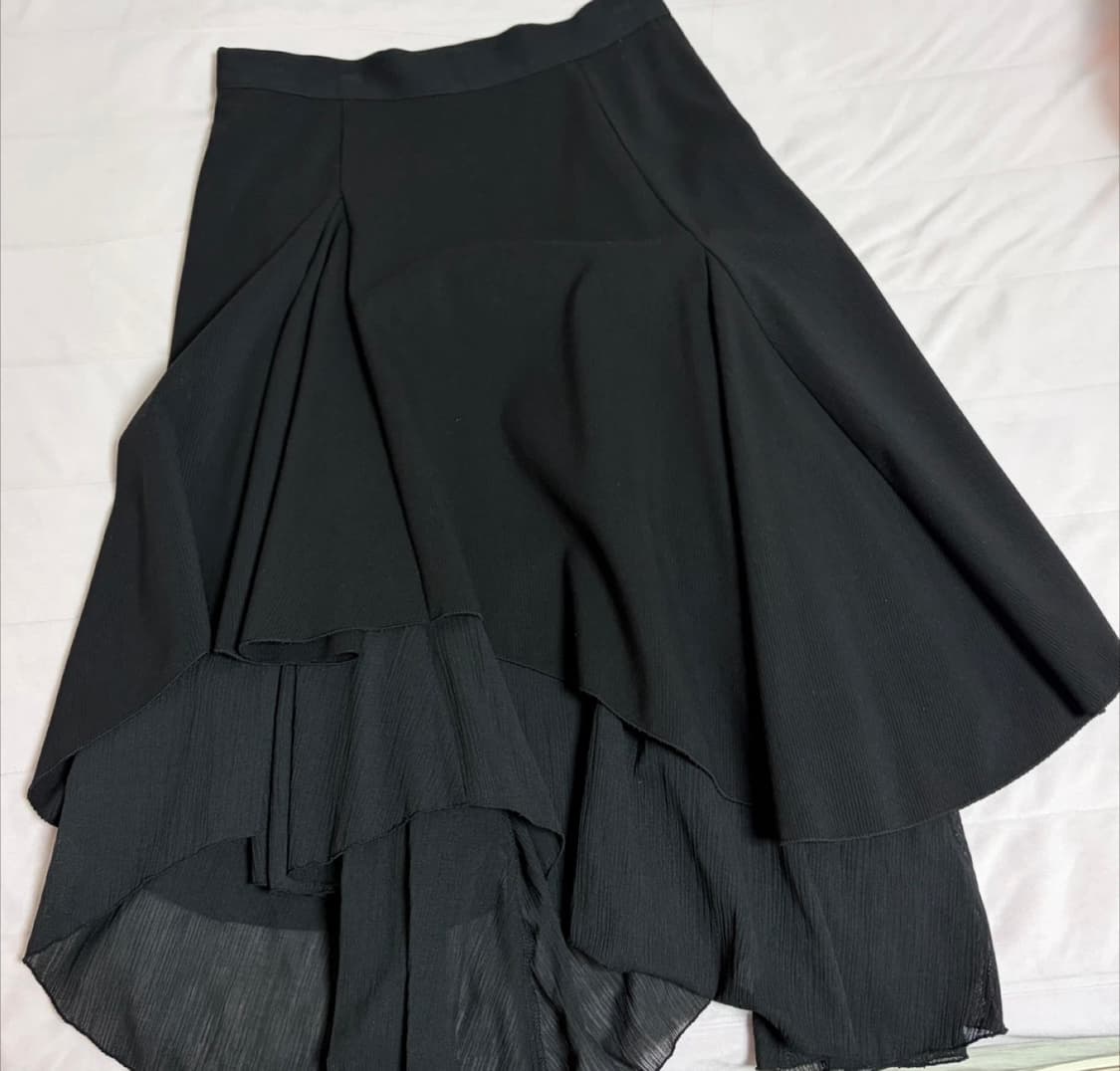 미세키서울 Unbalanced layered skirt BLACK 상품이미지2