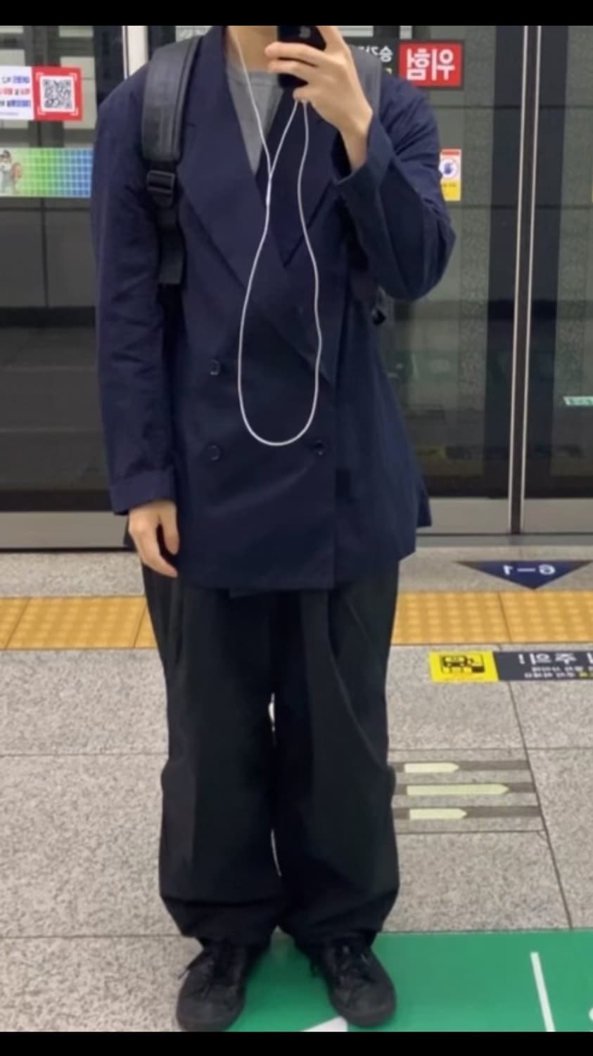 드리스 반 노튼 더블 코튼 자켓 네이비 M 상품이미지6