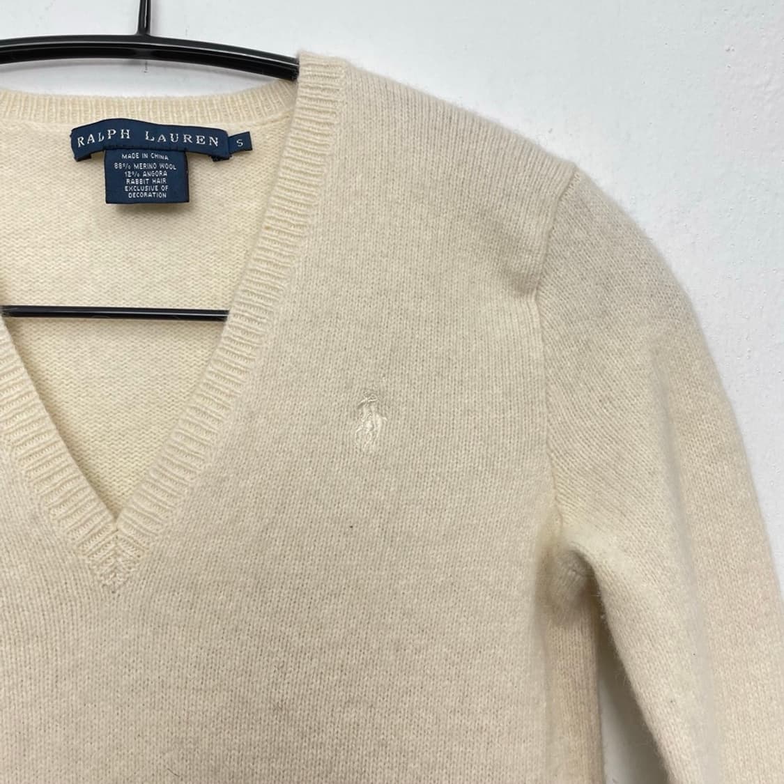 랄프 로렌 RALPH LAUREN 브이넥 메리노울 앙고라 니트 S  상품이미지4