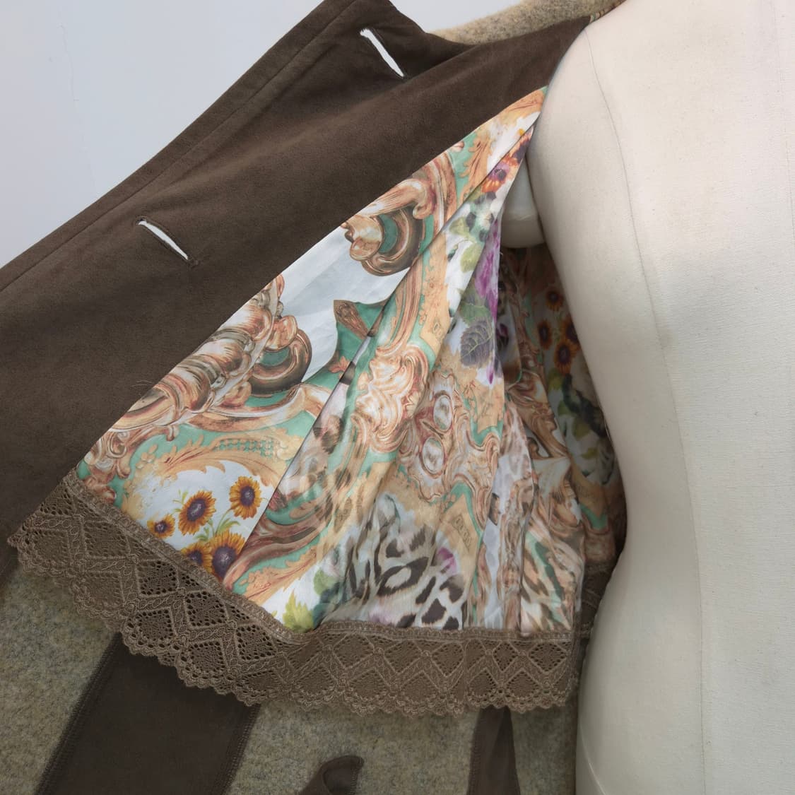 베이지 플레어 빅사이즈 울코트 상품이미지9