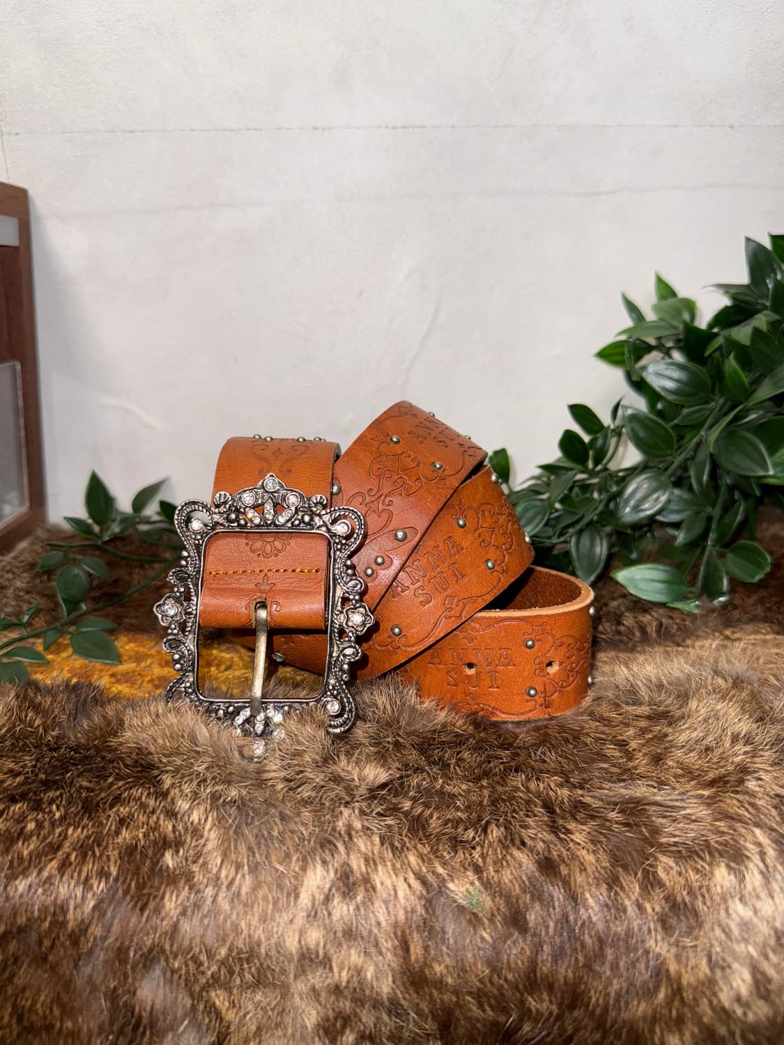 Anna Sui brown oriental fairy cubic belt 상품이미지1