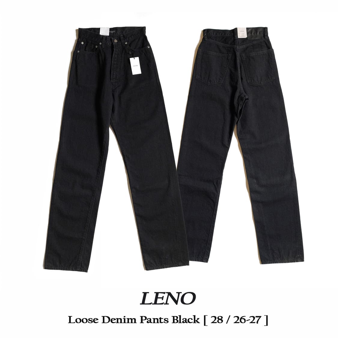 레노(Leno) loose 스트레이트 데님 블랙  상품이미지1