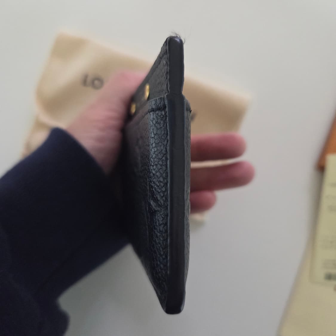 정품 루이비통 앙프렝뜨 카드지갑 블랙 상품이미지5