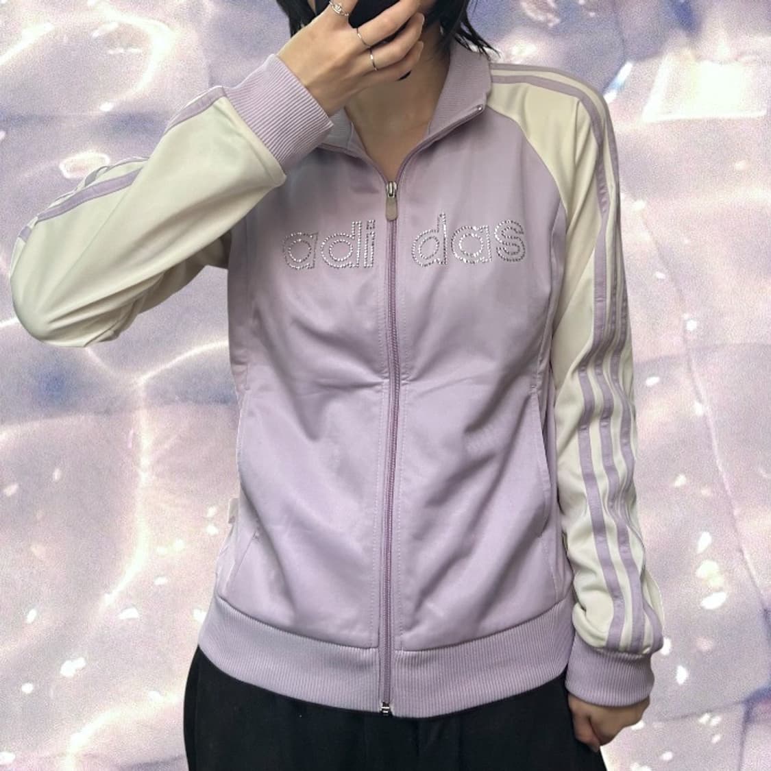 아디다스 큐빅 져지 화이트 퍼플 연보라 대장 y2k 상품이미지2