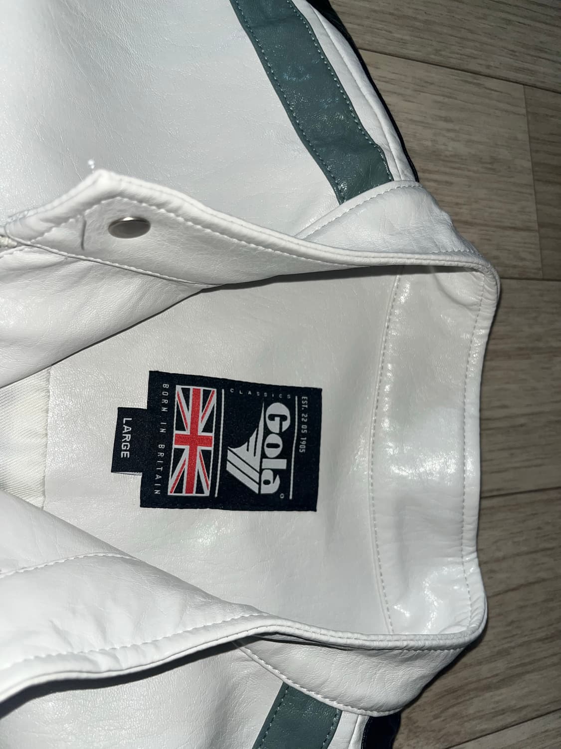 Gola-LINE POINT LEATHER JUMPER [WHITE] 상품이미지4