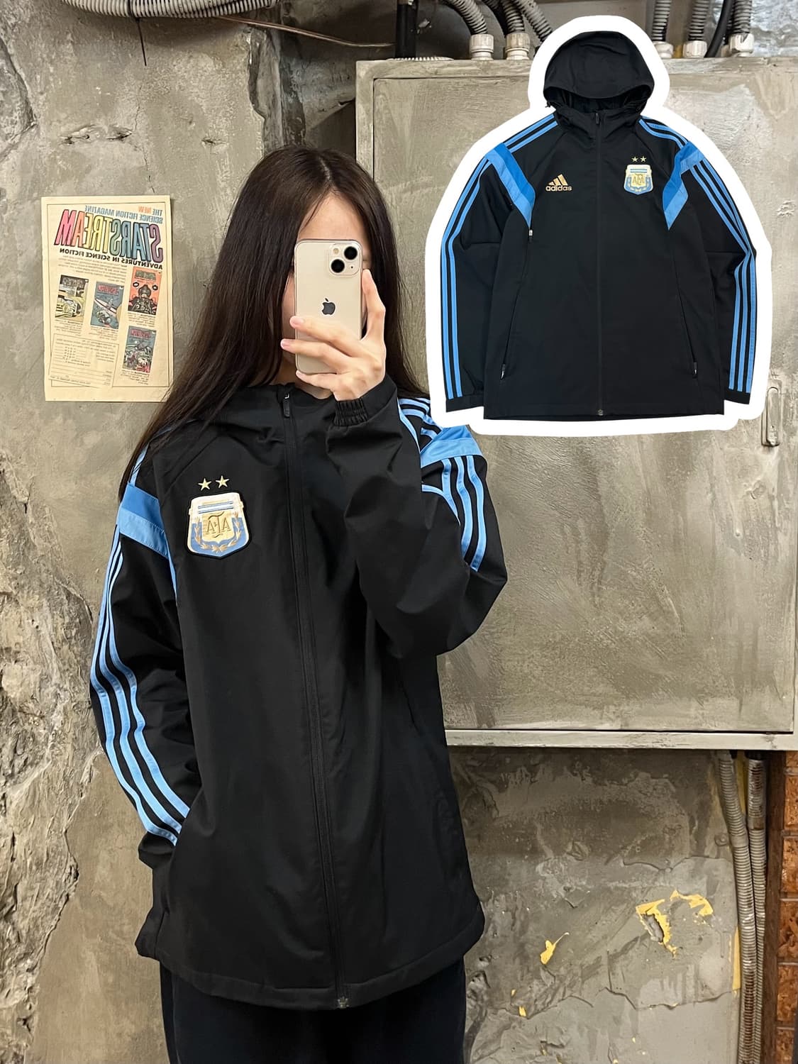 아디다스 아르헨티나 국가대표 바람막이 블랙 100 #csz455  상품이미지1