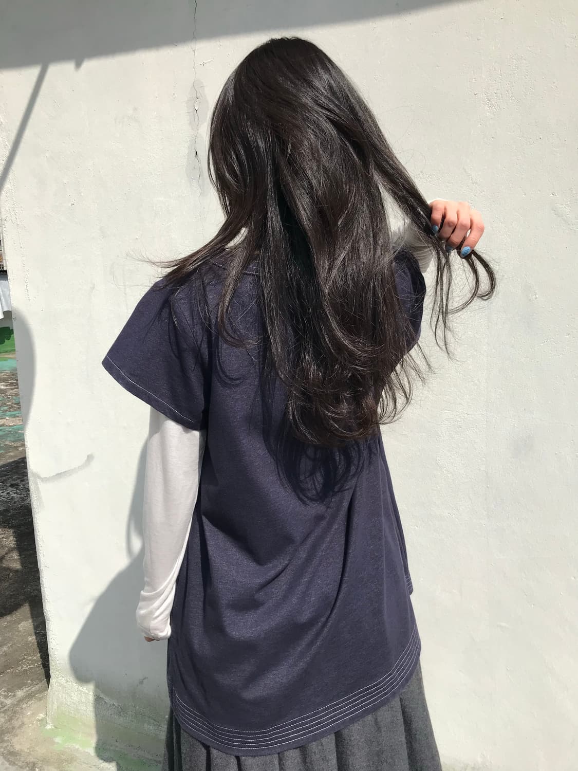 네이비 레이어드 데님 원피스 상품이미지8