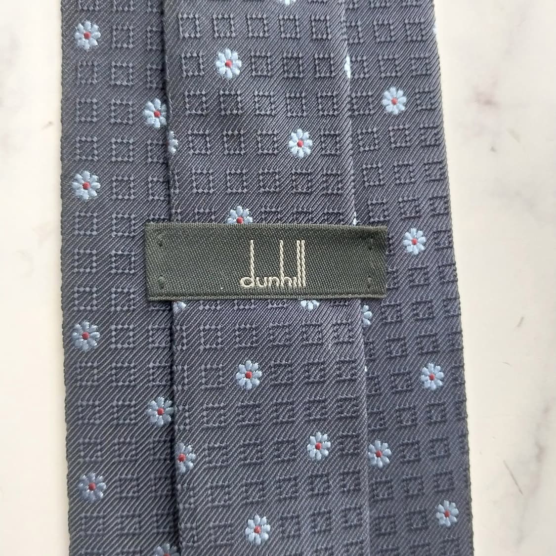 던힐 실크 플라워 자수 모티브 넥타이 9.4cm A+등급 K2181 상품이미지8