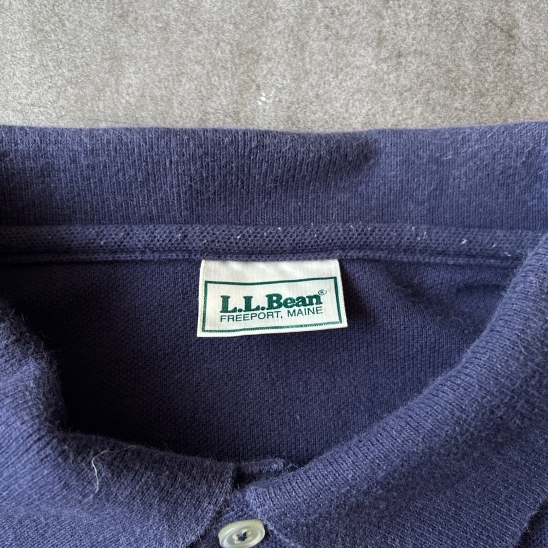 90년대 생산 L.L.Bean 엘엘빈 네이비 카라 티셔츠  상품이미지6