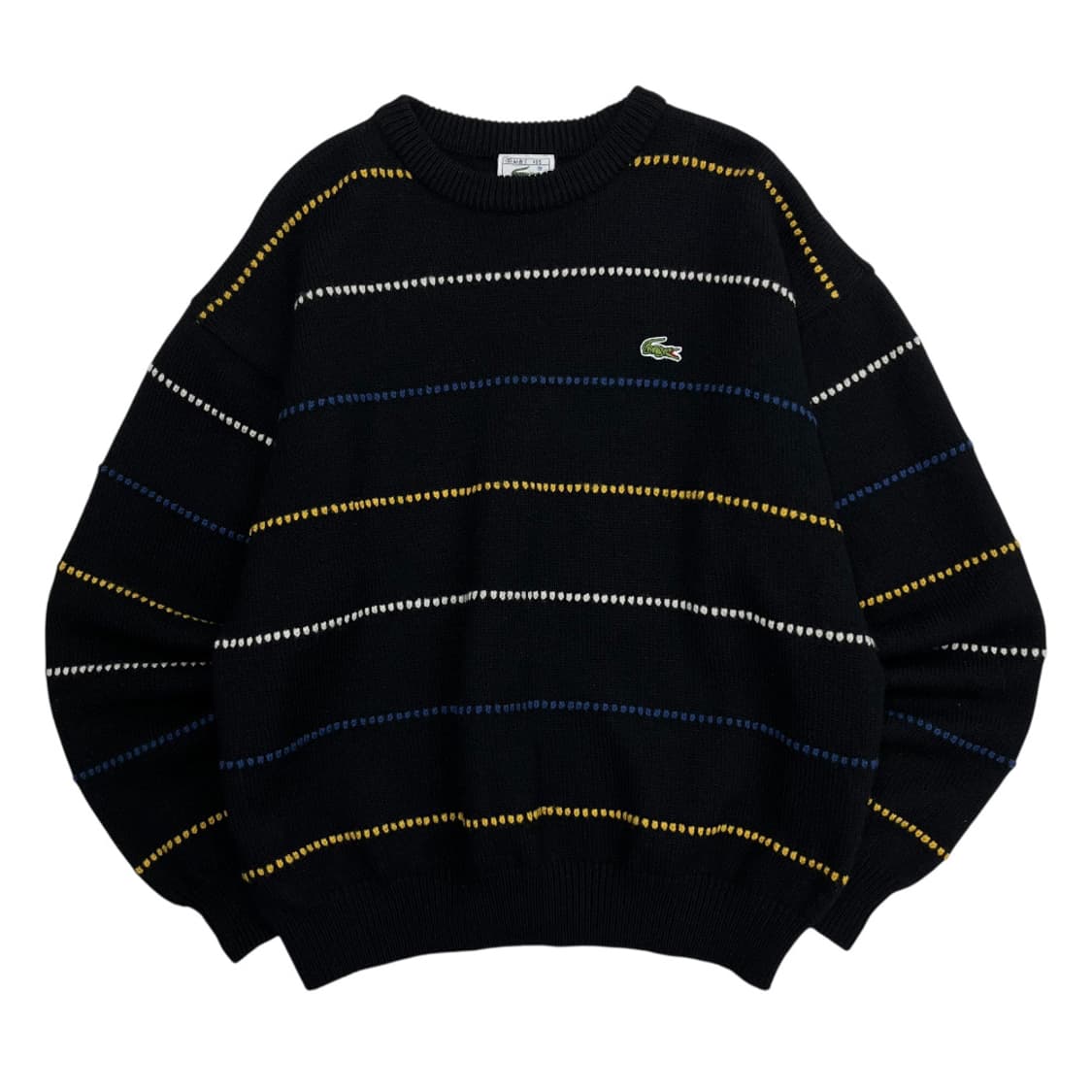 라코스테 로고 단가라 블랙 니트 105 상품이미지2