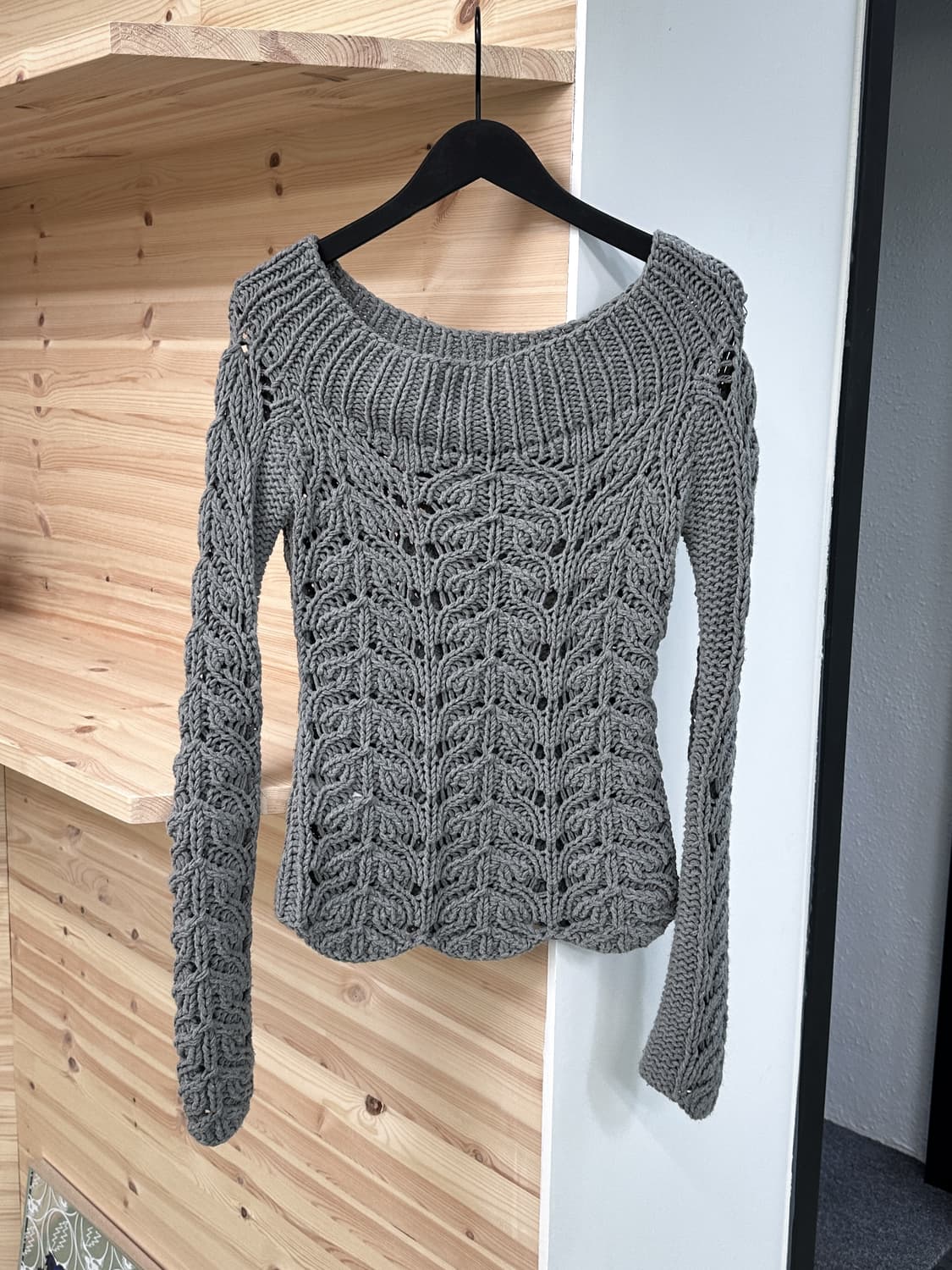 gray off knit top 상품이미지6