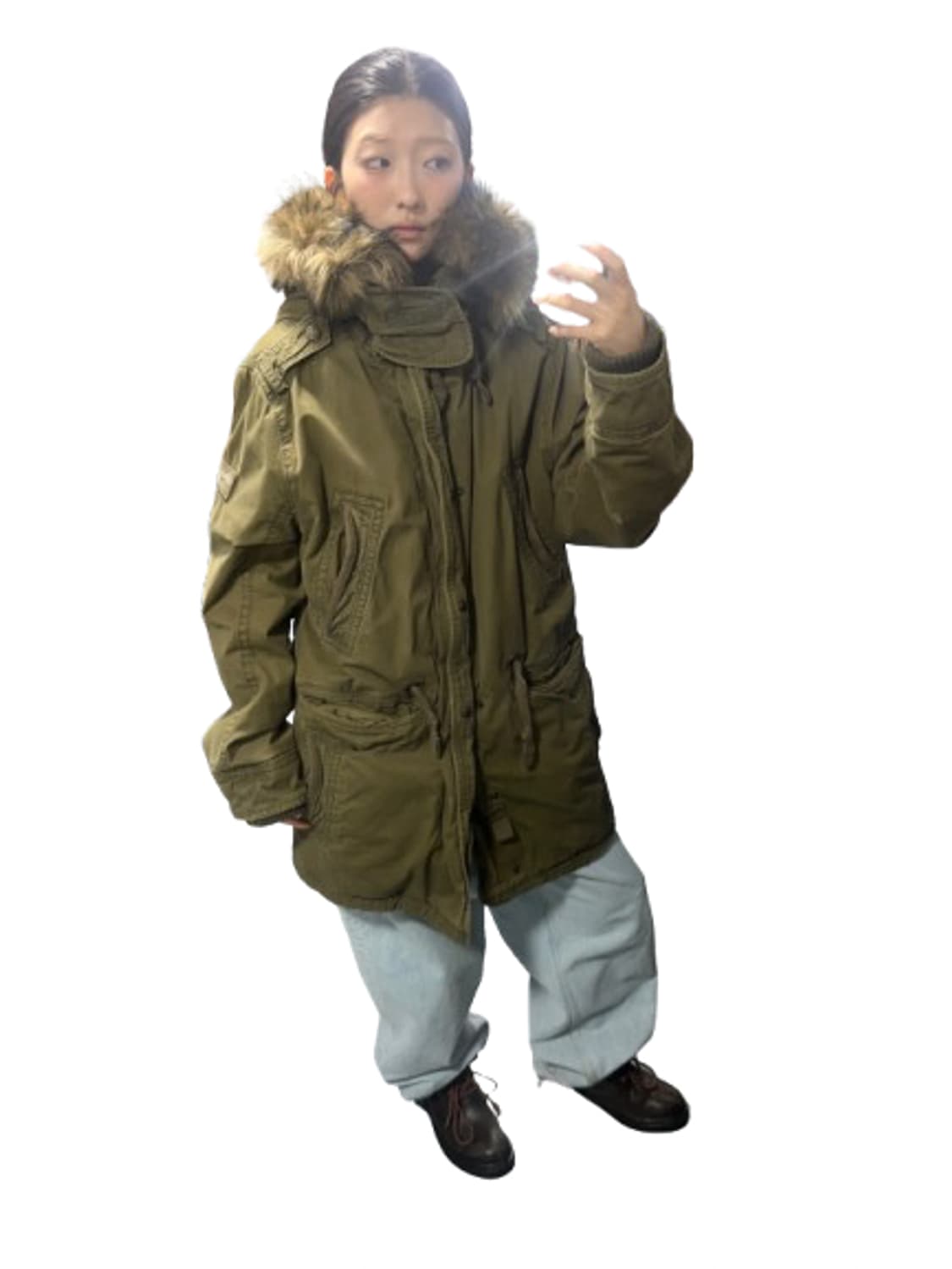 Abecrombie & Fitch 털 안감 카키 야상 상품이미지1