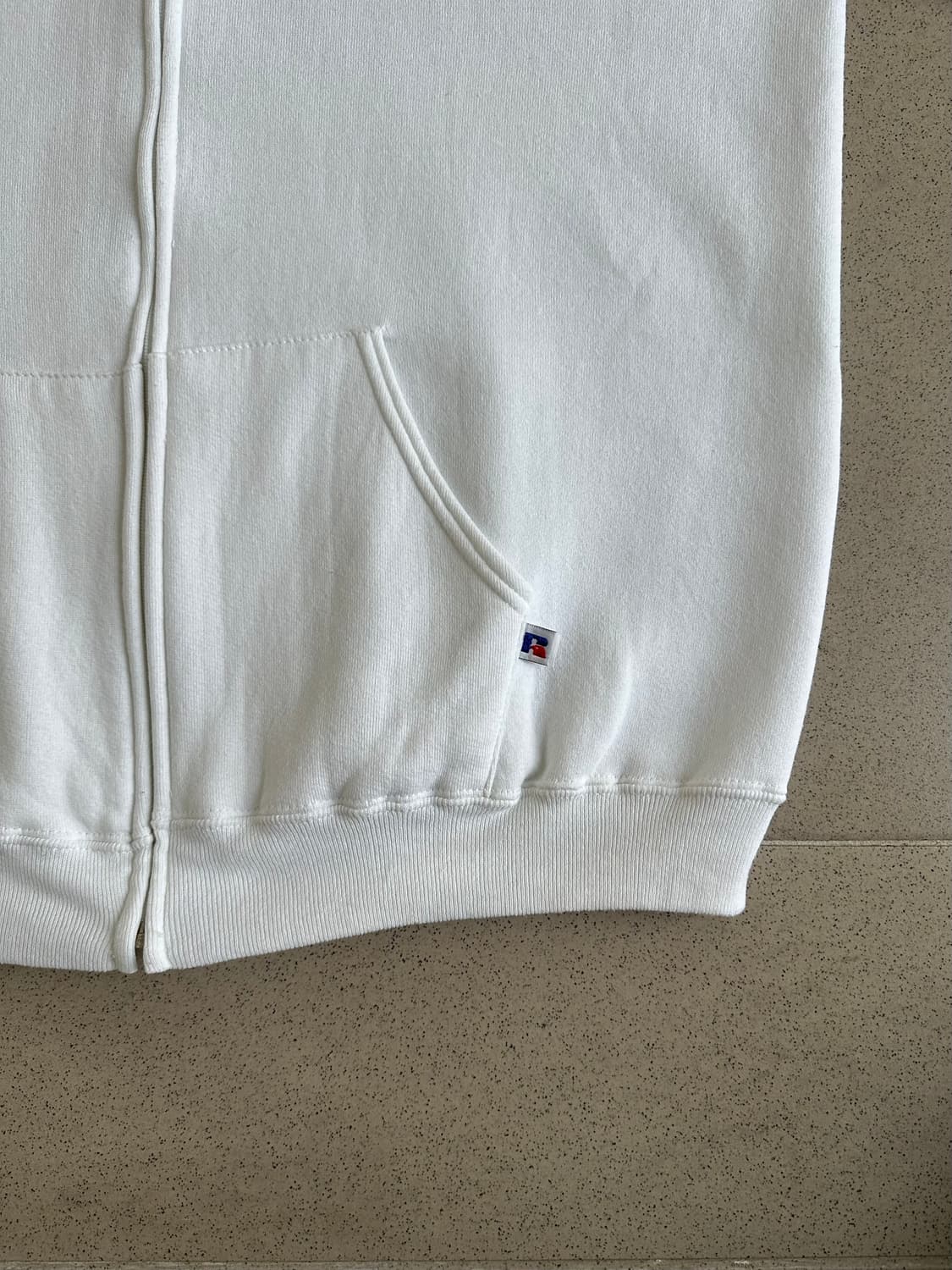 80s 빈티지 러셀 후드집업 화이트 XL USA 상품이미지3