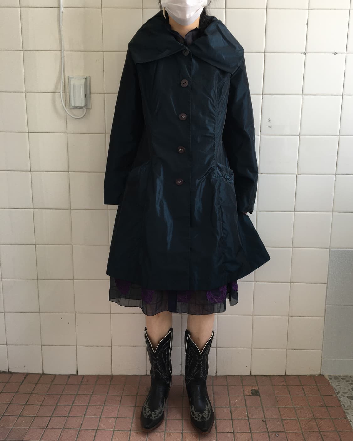 thick neck line point tied glossy jacket 상품이미지6