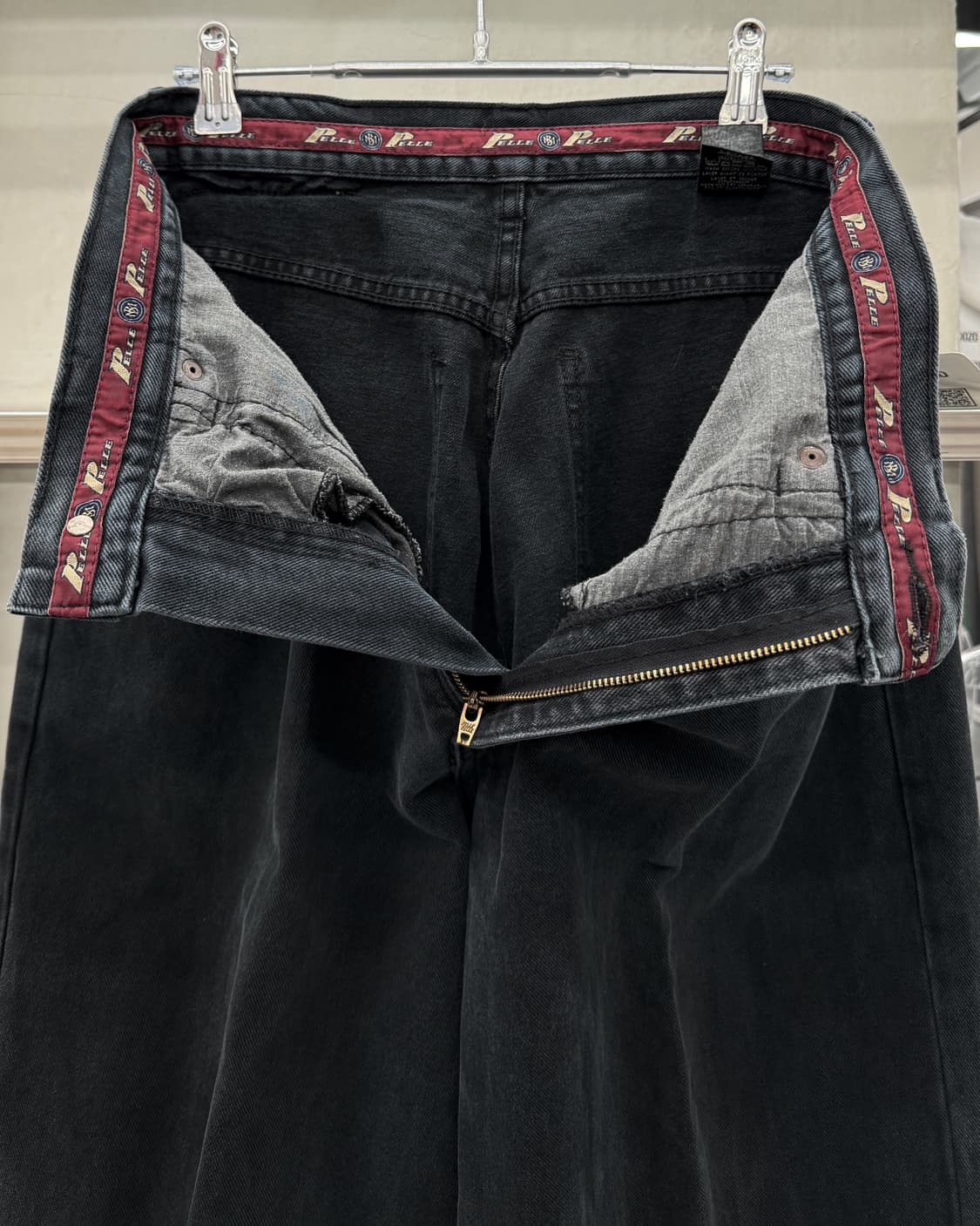 펠레펠레 00s 백로고 배기 데님 팬츠 블랙 상품이미지9