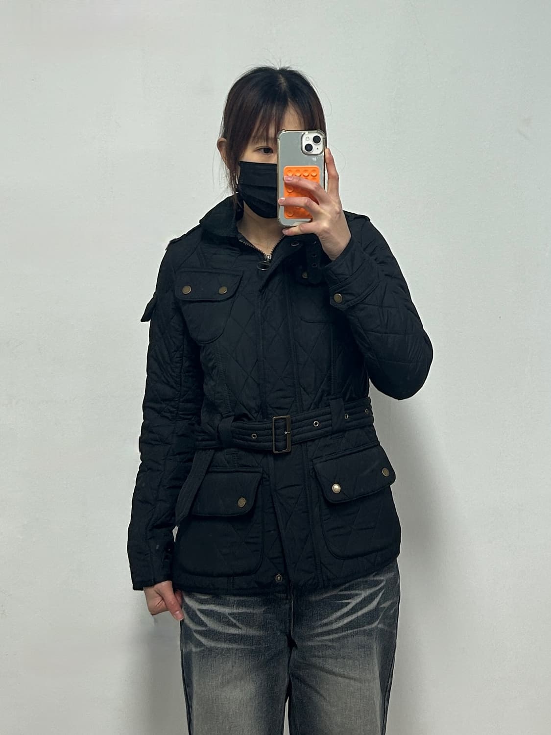 바버 우먼스 인터내셔널 퀼팅 벨티드 자켓 상품이미지1