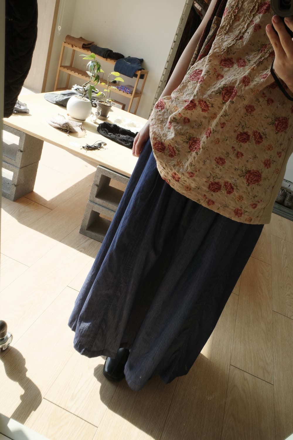 데님 롱 스커트 상품이미지1