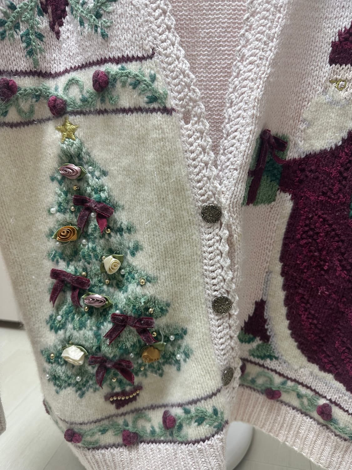 marisa christina 크리스마스 핑크 니트 가디건  상품이미지4