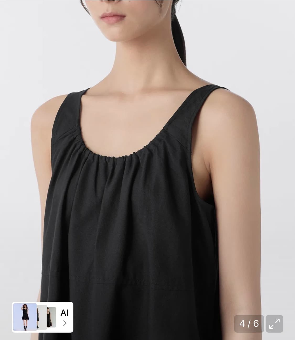 무신사스탠다드우먼즈코튼티어드 미니 블랙 드레스 xs 상품이미지2