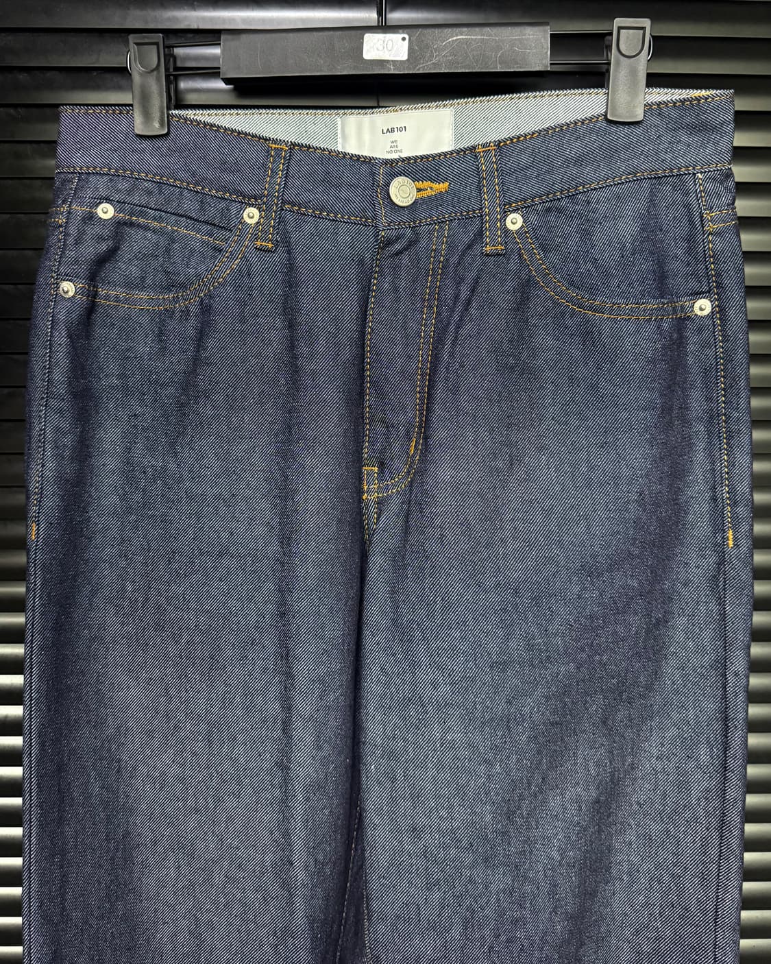 LAB101 인디고 생지 데님 스트레이트 일자핏 팬츠 30 다크 블루 상품이미지3