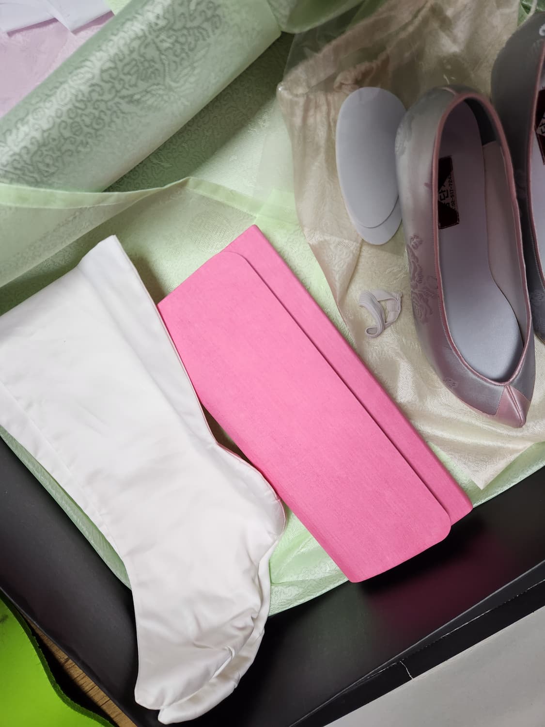 금단제 아이보리/핑크색 여자 한복 풀세트77~77반 상품이미지9