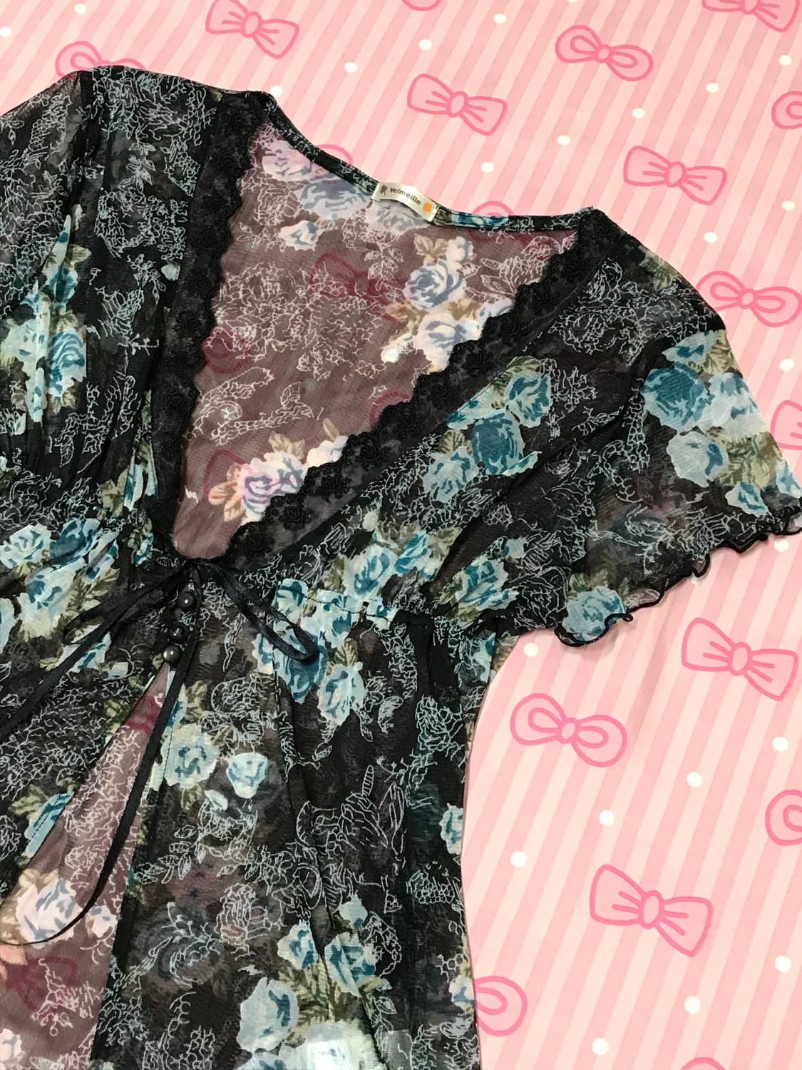 플라워 패턴 쓰리버튼 가디건 페어리 오리엔탈 상품이미지2