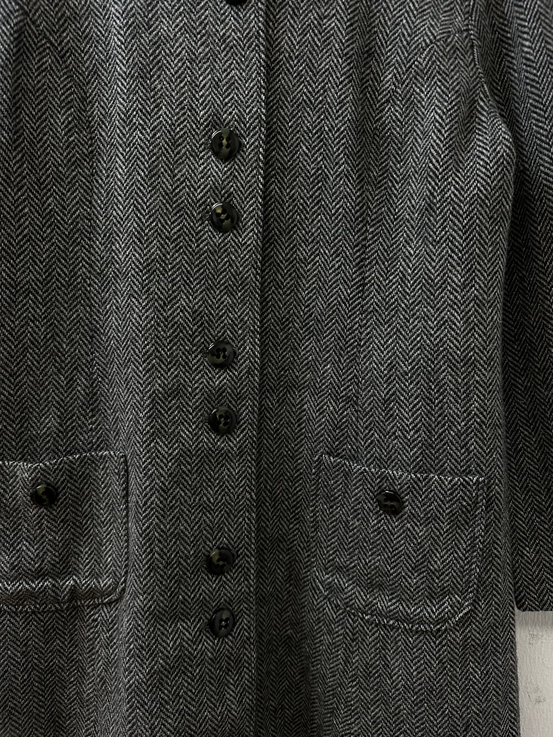 일본빈티지 헤링본 포켓 버튼 디테일 코트  상품이미지3