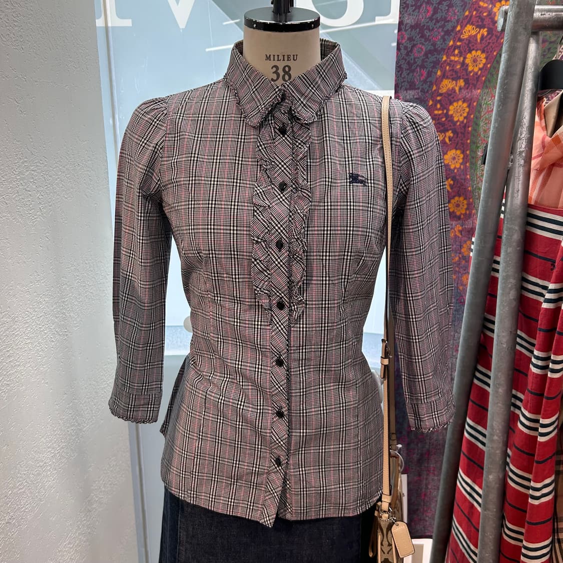 Burberry Logo Embroidered check Shirts 상품이미지2