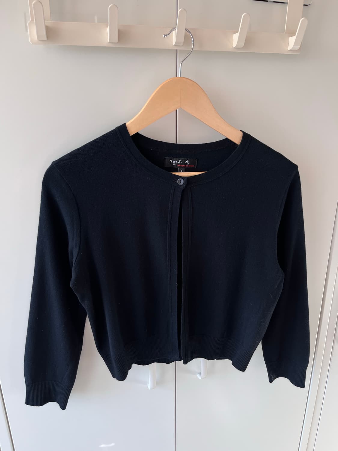 Agnes B 아네스 베 원버튼 울니트 가디건 상품이미지6