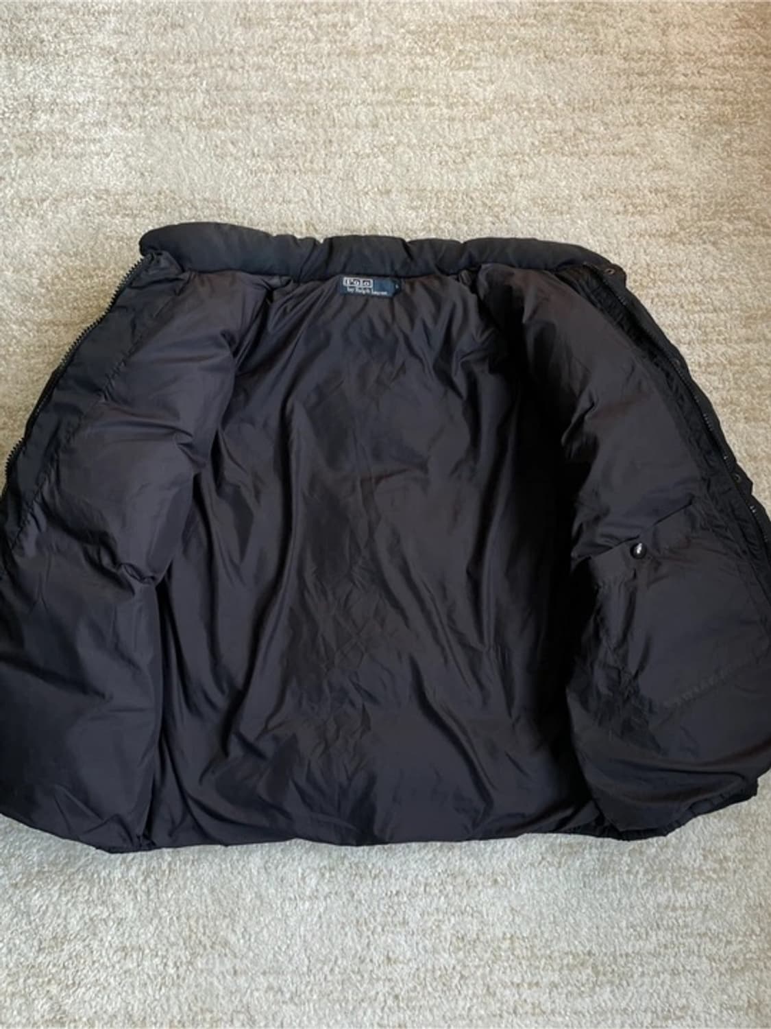 [L] 폴로 랄프로렌 푸퍼 덕다운 패딩 자켓 블랙 포니 상품이미지3