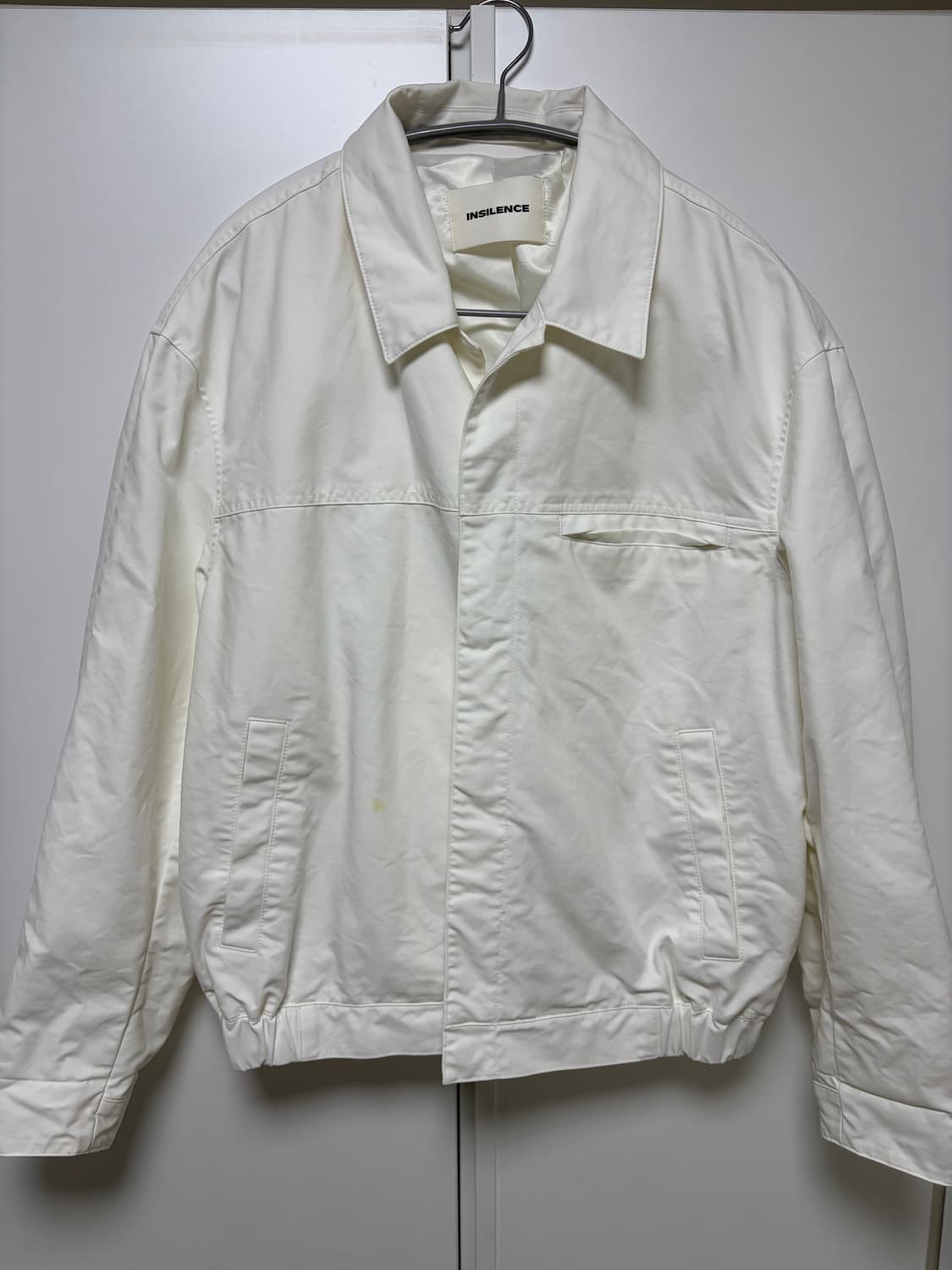 인사일런스 크롭 코튼 블루종 화이트 S 상품이미지6