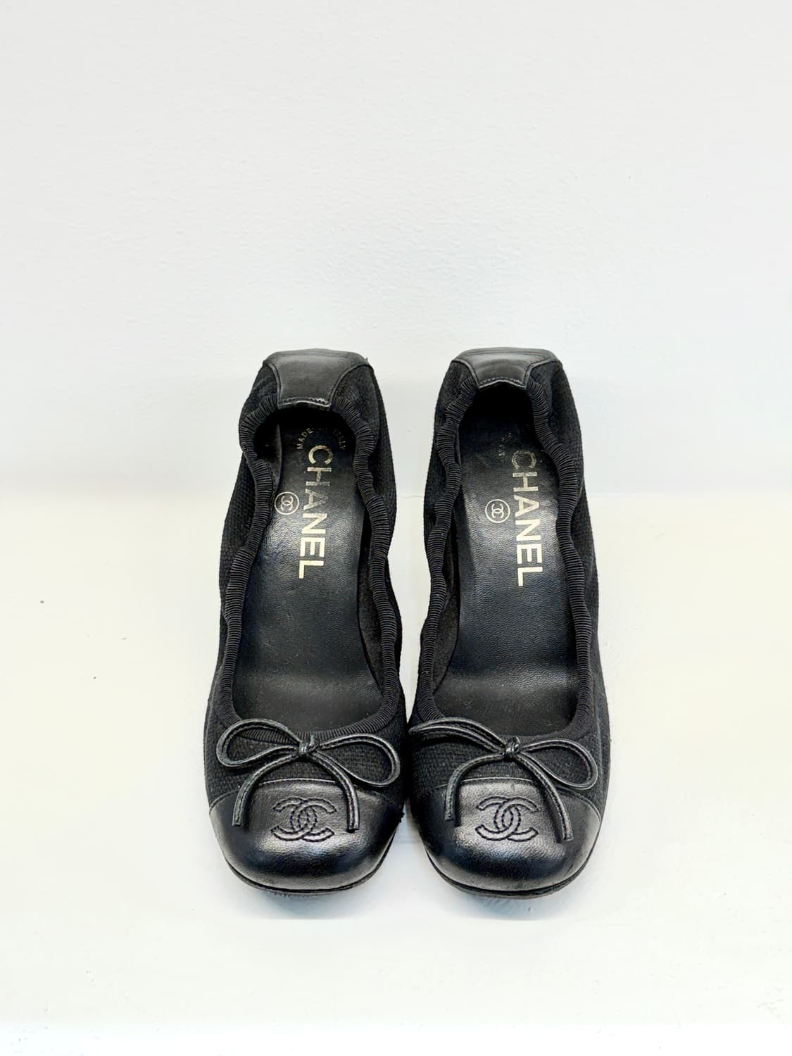 샤넬 발레리나 캔버스 펌프스힐 235 상품이미지2