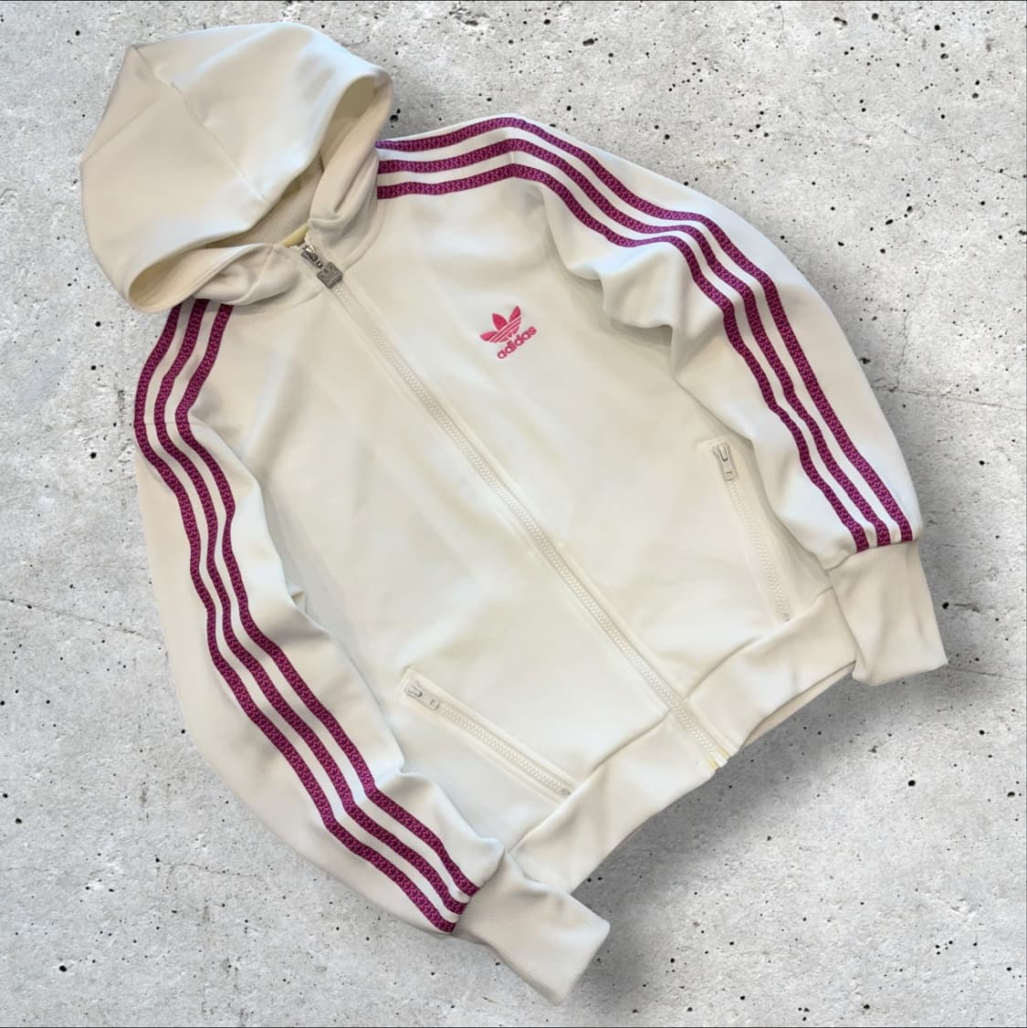 [100] 08s 아디다스 핑크 화이트 트랙탑 삼선 후드 집업 D797 상품이미지1